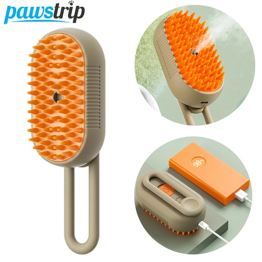 3 In 1  Electric Pets Steam Brush