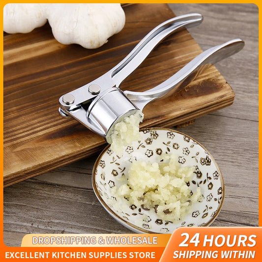 Stainless Steel Garlic Press Crusher